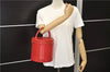 Authentic Louis Vuitton Epi Cannes Red Cosmetic Hand Bag Purse M48037 LV 6251E