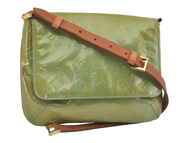 Auth Louis Vuitton Vernis Thompson Street Shoulder Bag Green M91009 Junk 6252I