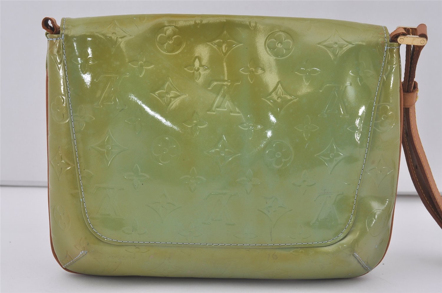 Auth Louis Vuitton Vernis Thompson Street Shoulder Bag Green M91009 Junk 6252I