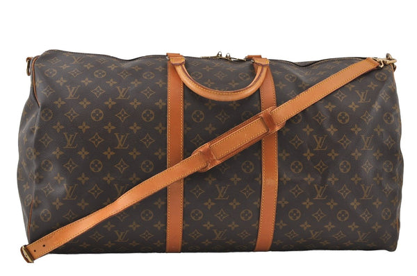 Authentic Louis Vuitton Monogram Keepall Bandouliere 60 M41412 Boston Bag 6254I