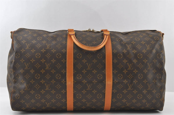 Authentic Louis Vuitton Monogram Keepall Bandouliere 60 M41412 Boston Bag 6254I