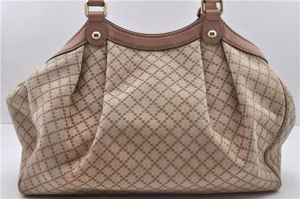 Auth GUCCI Sukey Diamante Shoulder Tote Bag Canvas Leather 211944 Beige 6257D