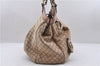 Auth GUCCI Sukey Diamante Shoulder Tote Bag Canvas Leather 211944 Beige 6257D