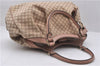 Auth GUCCI Sukey Diamante Shoulder Tote Bag Canvas Leather 211944 Beige 6257D