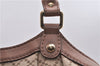 Auth GUCCI Sukey Diamante Shoulder Tote Bag Canvas Leather 211944 Beige 6257D