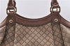 Auth GUCCI Sukey Diamante Shoulder Tote Bag Canvas Leather 211944 Beige 6257D