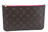 Authentic Louis Vuitton Monogram Neverfull Pouch Clutch Bag Pink LV 6259D