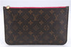 Authentic Louis Vuitton Monogram Neverfull Pouch Clutch Bag Pink LV 6259D