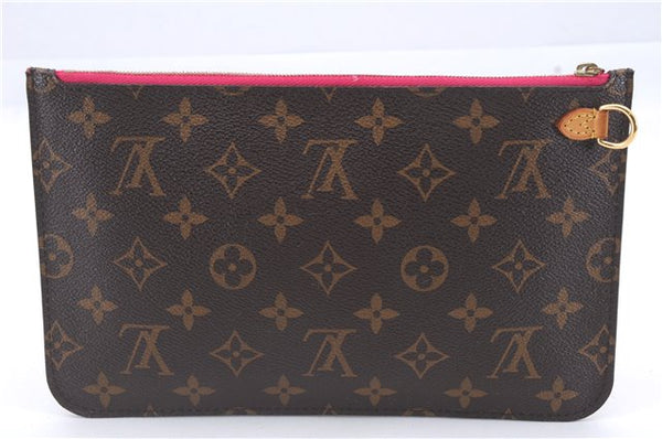 Authentic Louis Vuitton Monogram Neverfull Pouch Clutch Bag Pink LV 6259D