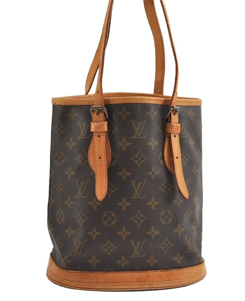 Authentic Louis Vuitton Monogram Bucket PM Shoulder Tote Bag M42238 LV 6260I
