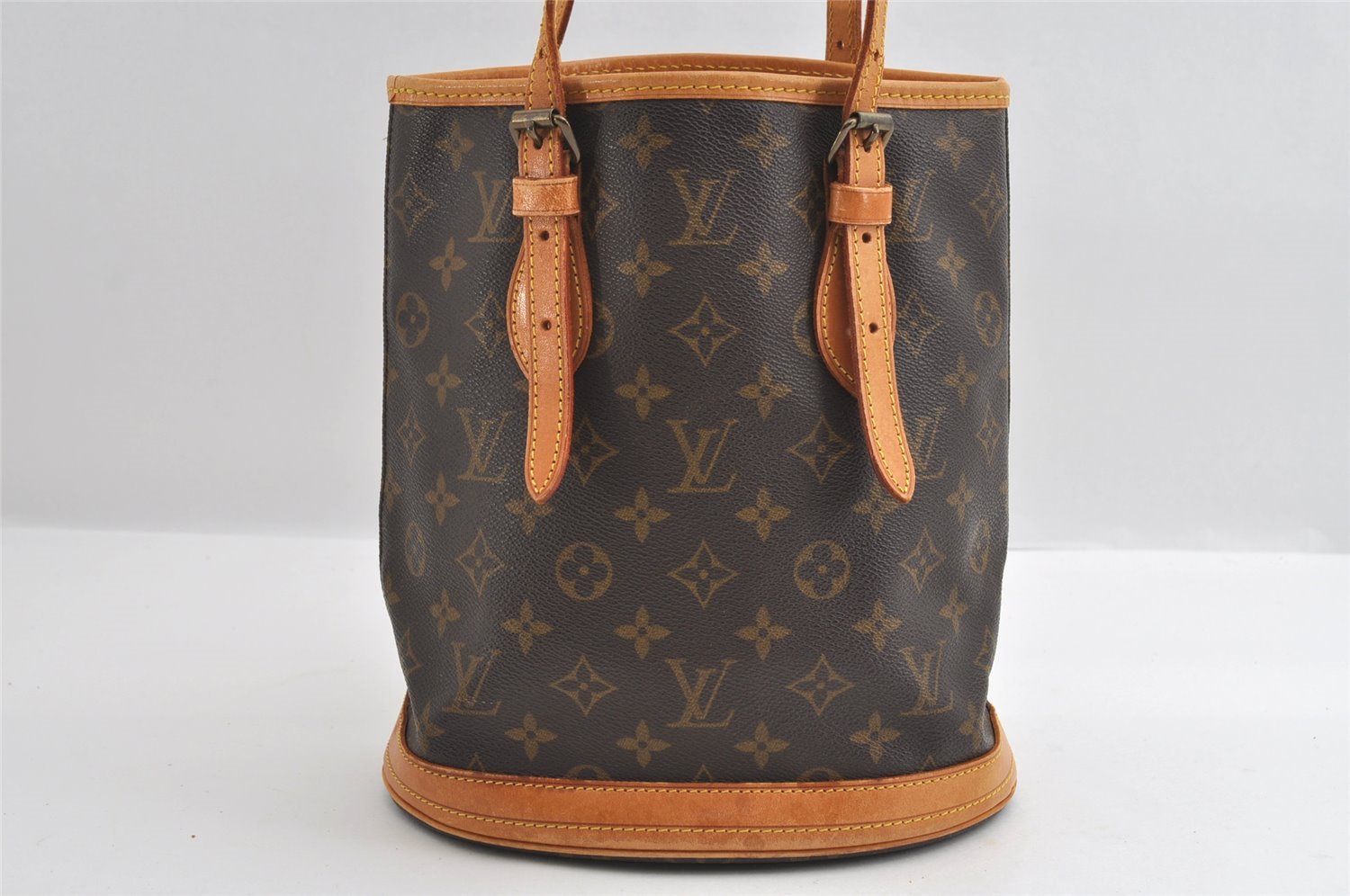 Authentic Louis Vuitton Monogram Bucket PM Shoulder Tote Bag M42238 LV 6260I
