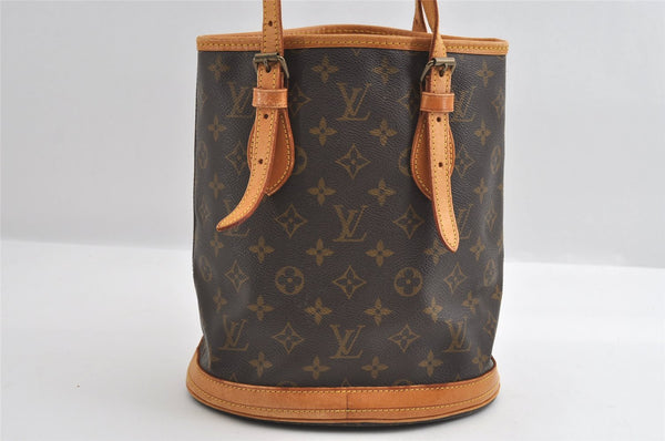 Authentic Louis Vuitton Monogram Bucket PM Shoulder Tote Bag M42238 LV 6260I
