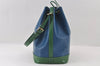 Authentic Louis Vuitton Epi Noe Bi-color Blue x Green Drawstring Bag LV 6261I