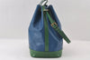 Authentic Louis Vuitton Epi Noe Bi-color Blue x Green Drawstring Bag LV 6261I
