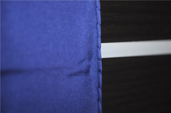 Authentic HERMES Carre 90 Scarf "SPRINGS" Silk Navy 6262D