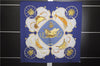 Authentic HERMES Carre 90 Scarf "SPRINGS" Silk Navy 6262D