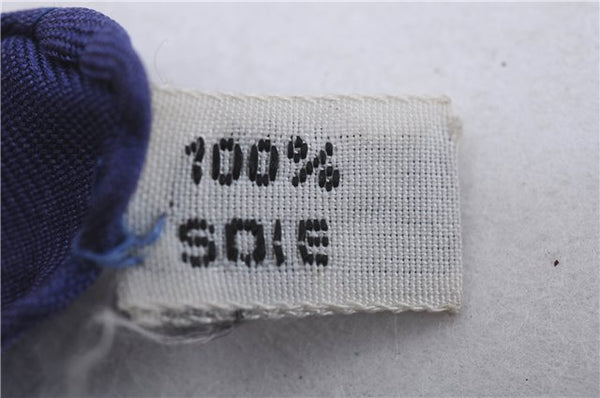 Authentic HERMES Carre 90 Scarf "SPRINGS" Silk Navy 6262D