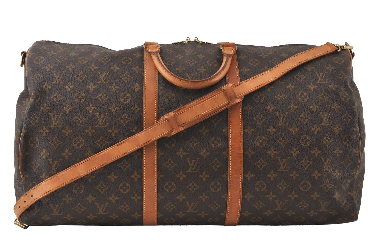 Authentic Louis Vuitton Monogram Keepall Bandouliere 60 M41412 Boston Bag 6262I