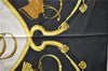 Authentic HERMES Carre 90 Scarf "SPRINGS" Silk Black 6263D