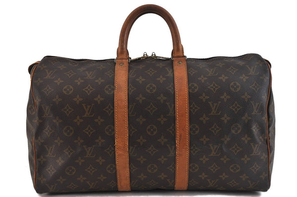 Authentic LOUIS VUITTON Monogram Keepall 45 Boston Bag M41428 LV 6265C