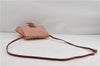 FENDI Zucchino Mamma Baguette Shoulder Cross Bag Canvas Leather Red Beige 6265D