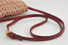 FENDI Zucchino Mamma Baguette Shoulder Cross Bag Canvas Leather Red Beige 6265D