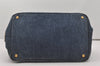 Authentic PRADA Vintage Canapa M Denim 2Way Shoulder Hand Bag Blue 6265I