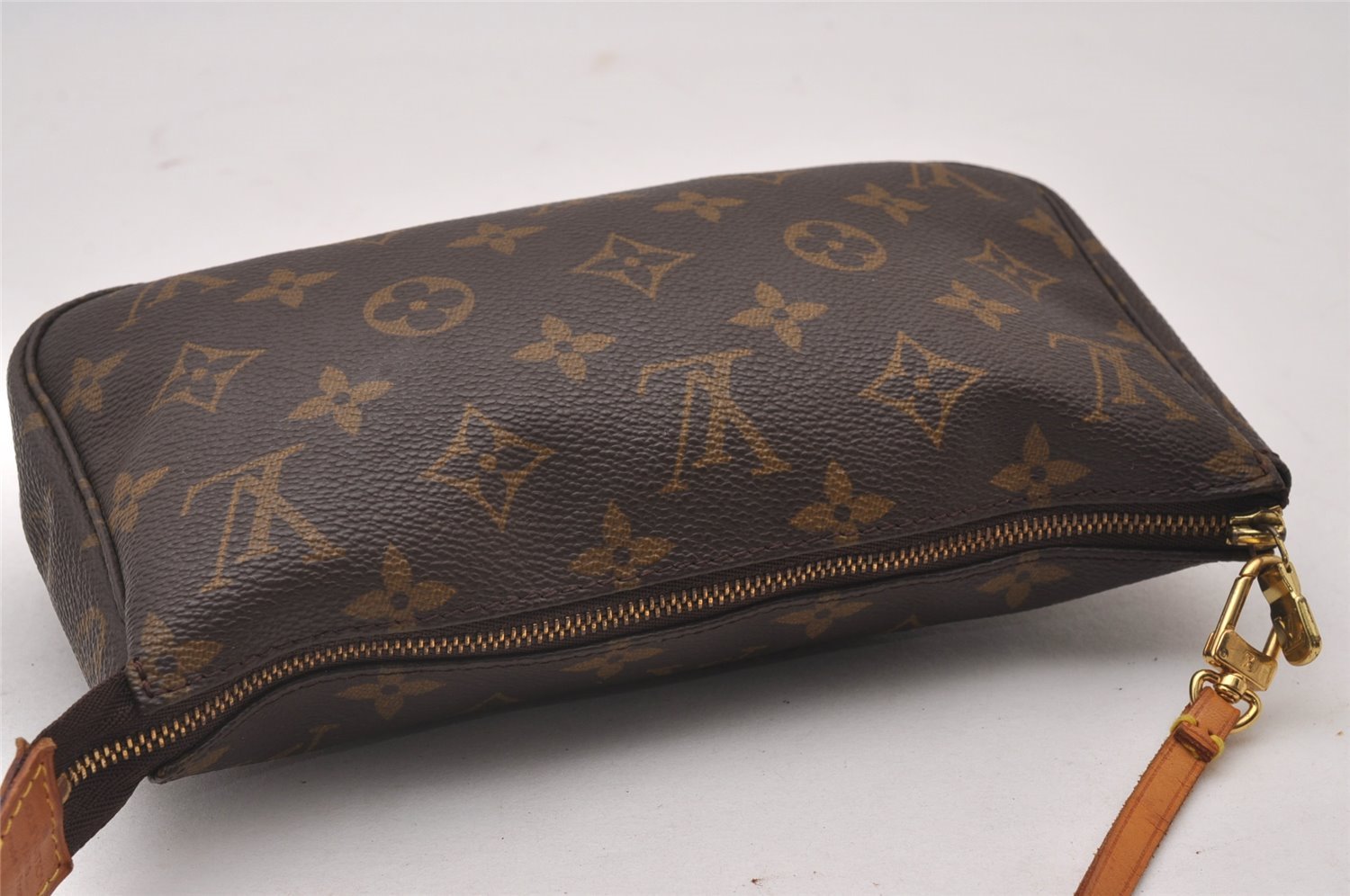 Authentic Louis Vuitton Monogram Pochette Accessoires Pouch M51980 LV 6266I