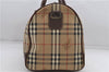 Authentic Burberrys Nova Check PVC Leather Travel Boston Bag Beige 6267D