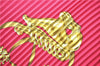 Authentic HERMES Pleats Scarf "LES CAVALIERS D'OR" Silk Red Box 6268D