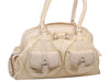 Authentic Christian Dior Vintage Shoulder Hand Tote Bag Leather White 6269I