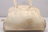Authentic Christian Dior Vintage Shoulder Hand Tote Bag Leather White 6269I
