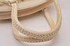 Authentic Christian Dior Vintage Shoulder Hand Tote Bag Leather White 6269I