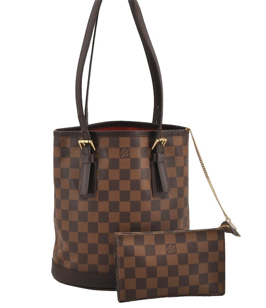 Authentic Louis Vuitton Damier Marais Bucket Shoulder Tote Bag N42240 LV 6270I