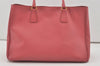 Authentic PRADA Vintage Saffiano Leather Shoulder Hand Tote Bag Pink 6271I