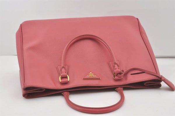 Authentic PRADA Vintage Saffiano Leather Shoulder Hand Tote Bag Pink 6271I