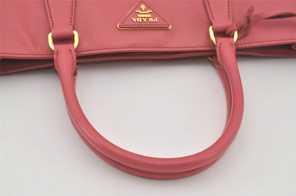 Authentic PRADA Vintage Saffiano Leather Shoulder Hand Tote Bag Pink 6271I