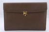 Authentic GUCCI Vintage Business Documents Case Clutch Bag Leather Brown 6272D