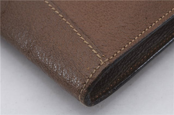 Authentic GUCCI Vintage Business Documents Case Clutch Bag Leather Brown 6272D