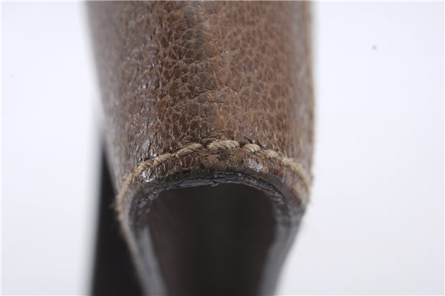 Authentic GUCCI Vintage Business Documents Case Clutch Bag Leather Brown 6272D