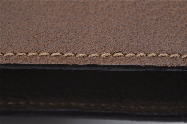 Authentic GUCCI Vintage Business Documents Case Clutch Bag Leather Brown 6272D