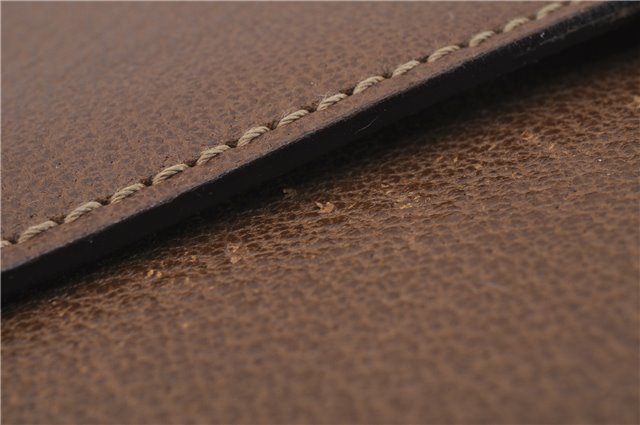Authentic GUCCI Vintage Business Documents Case Clutch Bag Leather Brown 6272D