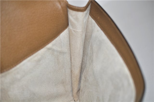 Authentic GUCCI Vintage Business Documents Case Clutch Bag Leather Brown 6272D