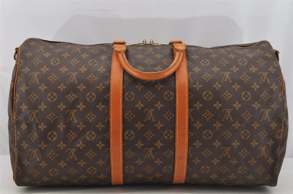 Authentic Louis Vuitton Monogram Keepall Bandouliere 55 M41414 Boston Bag 6272I