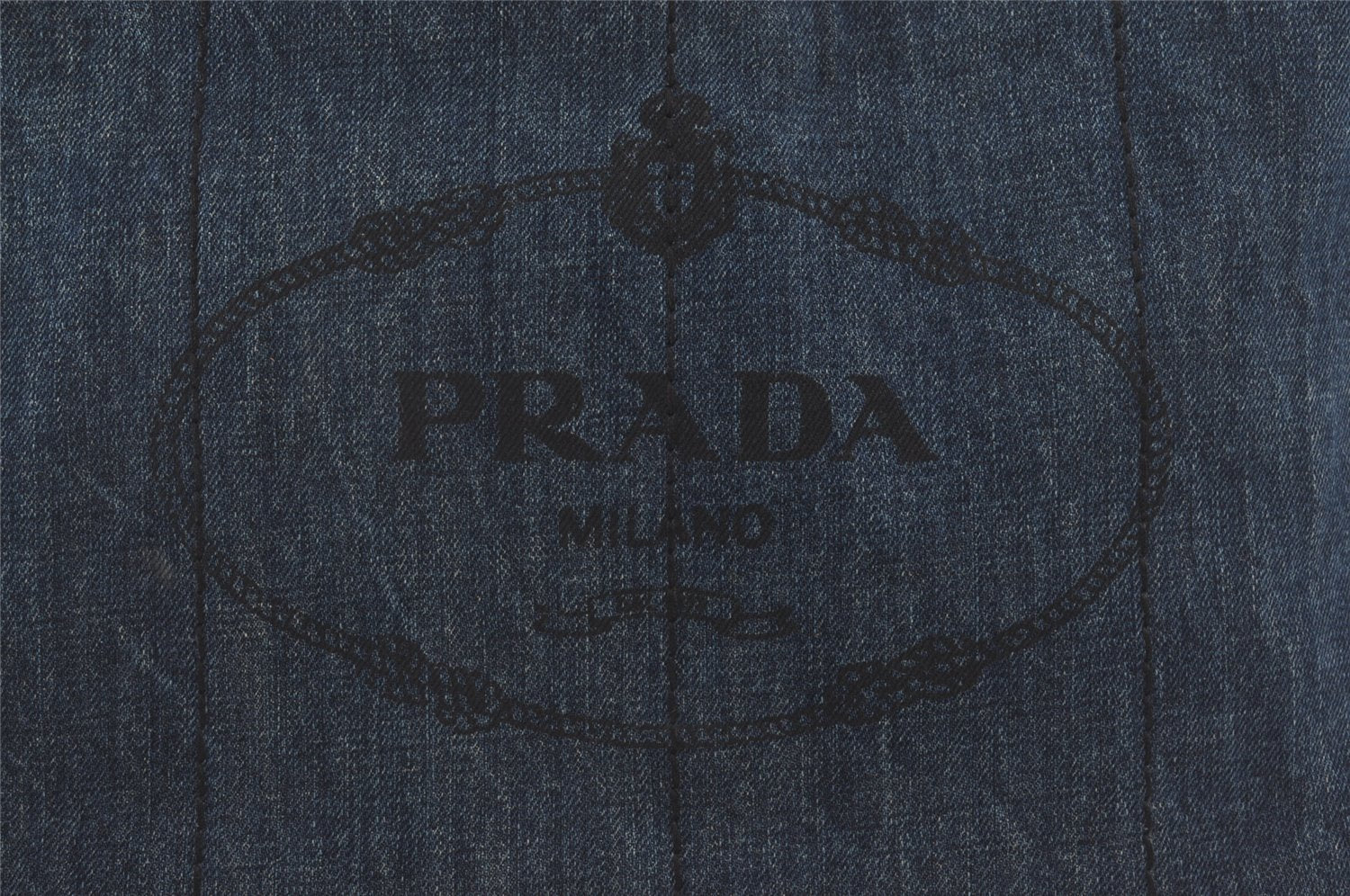 Authentic PRADA Vintage Canapa M Denim Tote Hand Bag Blue 6273I