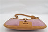 Authentic GUCCI Shoulder Hand Bag Suede Leather 0014128 Pink Brown 6274D