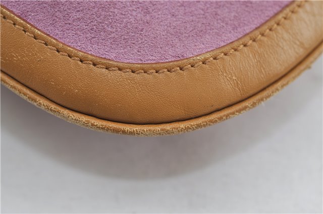 Authentic GUCCI Shoulder Hand Bag Suede Leather 0014128 Pink Brown 6274D