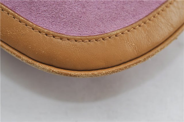 Authentic GUCCI Shoulder Hand Bag Suede Leather 0014128 Pink Brown 6274D