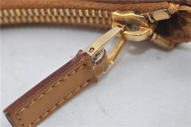 Authentic GUCCI Shoulder Hand Bag Suede Leather 0014128 Pink Brown 6274D