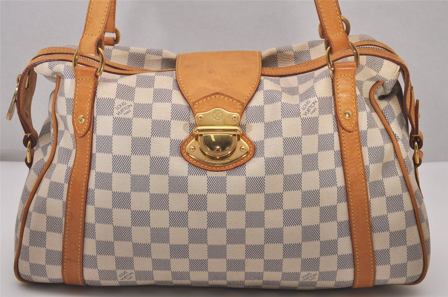 Authentic Louis Vuitton Damier Azur Stresa PM Shoulder Bag N42220 LV 6275I
